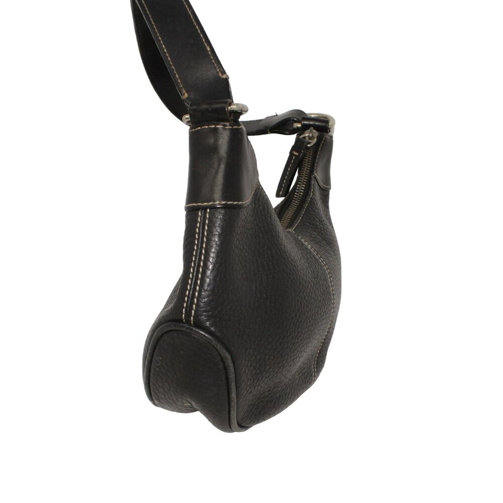 Dooney & Bourke Black Classic Daily Leather Hobo Bag Shoulder Purse Lined Zipper - Picture 4 of 10